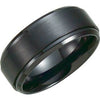 Black Titanium 9 mm Ridged Band Size 12.5-Siddiqui Jewelers