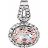 14K White Morganite & 1/8 CTW Diamond Pendant - Siddiqui Jewelers