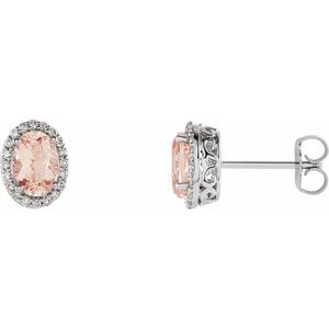 14K White Morganite & 1/5 CTW Diamond Earrings - Siddiqui Jewelers