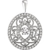 14K White 3/8 CTW Mystara® Diamonds Vintage-Inspired Pendant - Siddiqui Jewelers