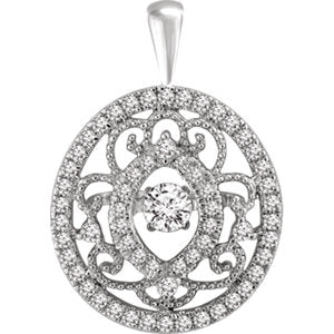 14K White 3/8 CTW Mystara® Diamonds Vintage-Inspired Pendant - Siddiqui Jewelers