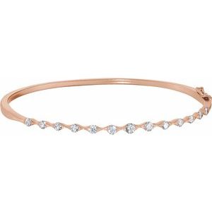 14K Rose 1 CTW Diamond Bangle Bracelet - Siddiqui Jewelers