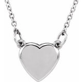 14K White Heart 18" Necklace - Siddiqui Jewelers