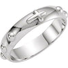 14K White Rosary Ring Size 7-Siddiqui Jewelers