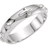 14K White Rosary Ring Size 10-Siddiqui Jewelers