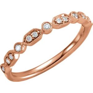 14K Rose 1/8 CTW Diamond Ring Size 7-Siddiqui Jewelers