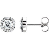 14K White 1/2 CTW Diamond Halo-Style Earrings - Siddiqui Jewelers