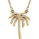 14K Yellow Palm Tree 16 1/2" Necklace - Siddiqui Jewelers