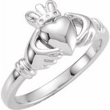 14K White Claddagh Ring-Siddiqui Jewelers