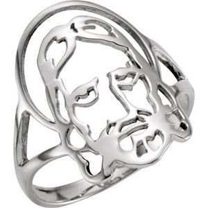 Sterling Silver Face of Jesus Ring Size 10 - Siddiqui Jewelers