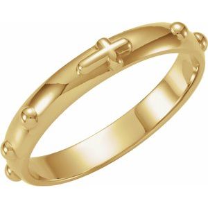 14K Yellow Rosary Ring Size 8 - Siddiqui Jewelers