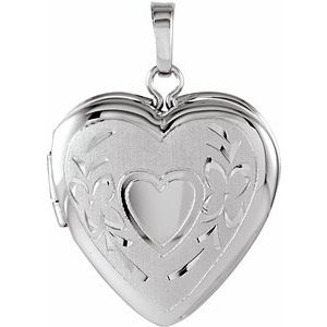 Sterling Silver 22.25x16 mm Heart Shape Locket-Siddiqui Jewelers