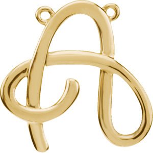 14K Yellow Script Initial A Necklace Center - Siddiqui Jewelers