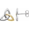 14K White & Yellow Celtic-Inspired Trinity Earrings - Siddiqui Jewelers