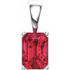 14K White Chatham® Created Ruby Pendant - Siddiqui Jewelers