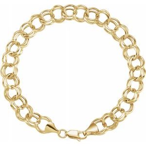 14K Yellow 5.7 mm Double Link Charm 7.25" Bracelet-Siddiqui Jewelers