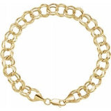 14K Yellow 5.7 mm Double Link Charm 8" Bracelet-Siddiqui Jewelers