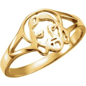 14K Yellow Face of Jesus Ring Size 7 - Siddiqui Jewelers