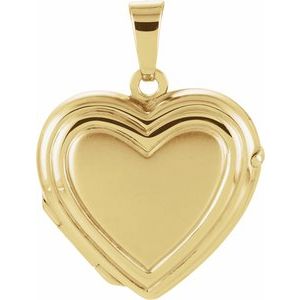 14K Yellow 17.9x17 mm Heart Locket - Siddiqui Jewelers
