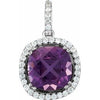 14K White Amethyst & 3/8 CTW Diamond Pendant - Siddiqui Jewelers