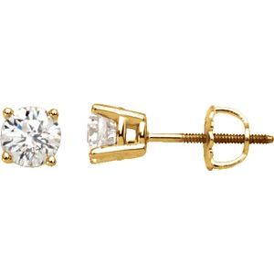 14K Yellow 1 1/2 CTW Diamond Stud Earrings - Siddiqui Jewelers
