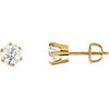 14K Yellow 6.5 mm Round Cubic Zirconia Earrings - Siddiqui Jewelers