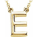 14K Yellow Block Initial E 16" Necklace Siddiqui Jewelers