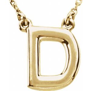14K Yellow Block Initial D 16" Necklace Siddiqui Jewelers