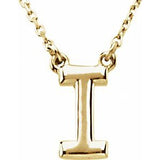 14K Yellow Block Initial I 16" Necklace Siddiqui Jewelers