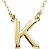 14K Yellow Block Initial K 16" Necklace Siddiqui Jewelers