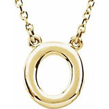 14K Yellow Block Initial O 16" Necklace Siddiqui Jewelers