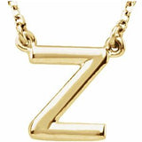 14K Yellow Block Initial Z 16" Necklace Siddiqui Jewelers