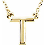 14K Yellow Block Initial T 16" Necklace Siddiqui Jewelers