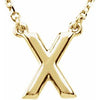 14K Yellow Block Initial X 16" Necklace Siddiqui Jewelers