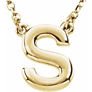 14K Yellow Block Initial S 16" Necklace Siddiqui Jewelers