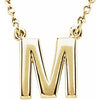 14K Yellow Block Initial M 16" Necklace Siddiqui Jewelers