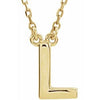 14K Yellow Block Initial L 16" Necklace Siddiqui Jewelers