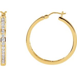 14K Yellow 1 CTW Diamond Hoop Earrings - Siddiqui Jewelers