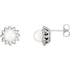 14K White Akoya Cultured Pearl & 1/3 CTW Diamond Earrings - Siddiqui Jewelers