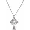 Sterling Silver Celtic-Inspired Cross 24" Necklace-Siddiqui Jewelers