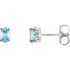 14K White Blue Zircon Earrings - Siddiqui Jewelers