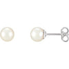 Sterling Silver 7-7.5 mm Freshwater Cultured Pearl Earrings-Siddiqui Jewelers