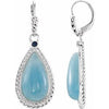 Sterling Silver Milky Aquamarine & Blue Sapphire Earrings - Siddiqui Jewelers