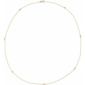 14K Yellow 1/3 CTW Diamond 7-Station 24" Necklace - Siddiqui Jewelers