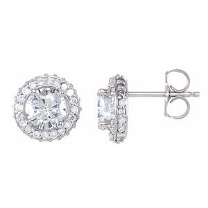 14K White 1 1/3 CTW Diamond Earrings - Siddiqui Jewelers