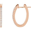 14K Rose 1/3 CTW Diamond 20 mm Hoop Earrings - Siddiqui Jewelers