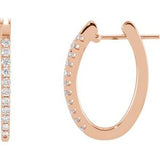 14K Rose 1/3 CTW Diamond 20 mm Hoop Earrings - Siddiqui Jewelers