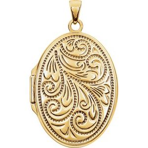 14K Yellow Gold-Plated Sterling Silver Oval Locket -Siddiqui Jewelers