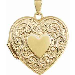 14K Yellow Heart Shaped Locket - Siddiqui Jewelers