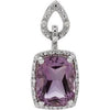 14K White Amethyst & .025 CTW Diamond Pendant - Siddiqui Jewelers